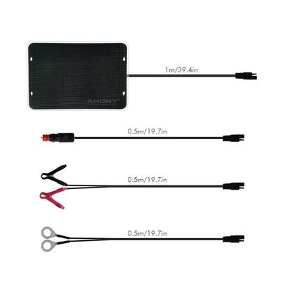 Καλή τιμή. 5W Ultralight Solar Trickle Charger Φορητό με Τέσσερα Καλώδια Η μπαταρία συντηρητής φορτιστή ETFE επιφάνεια αντι-αλατιστική διάβρωση για αυτοκίνητο σε απευθείας σύνδεση